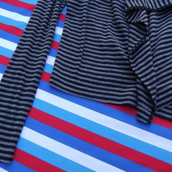 THEME Snap Assymetrical Stripe Cardigan S - Picture 2 of 5